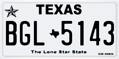 TX license plate BGL5143