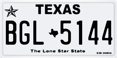 TX license plate BGL5144