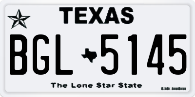 TX license plate BGL5145