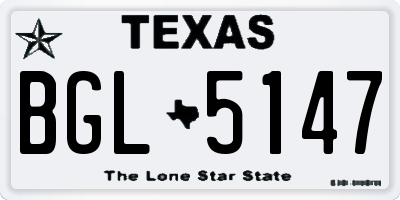 TX license plate BGL5147