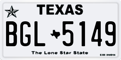 TX license plate BGL5149