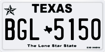 TX license plate BGL5150