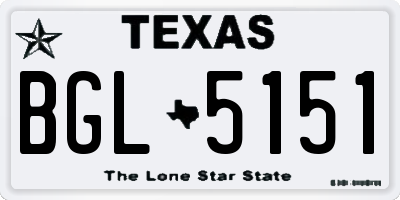 TX license plate BGL5151