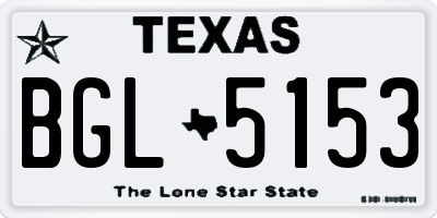TX license plate BGL5153