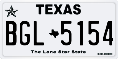 TX license plate BGL5154
