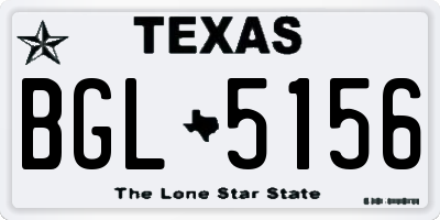 TX license plate BGL5156