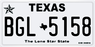 TX license plate BGL5158