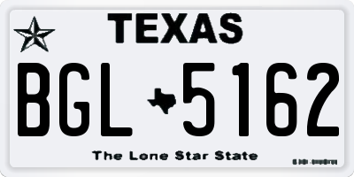 TX license plate BGL5162