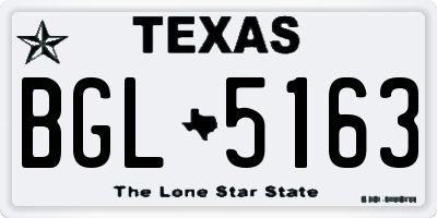 TX license plate BGL5163