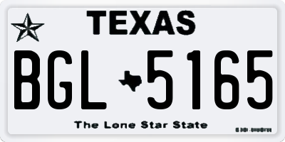 TX license plate BGL5165