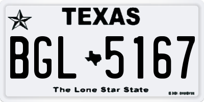 TX license plate BGL5167