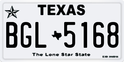 TX license plate BGL5168