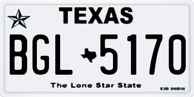 TX license plate BGL5170