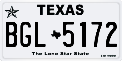 TX license plate BGL5172
