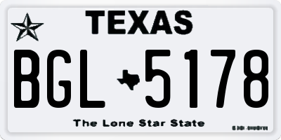 TX license plate BGL5178
