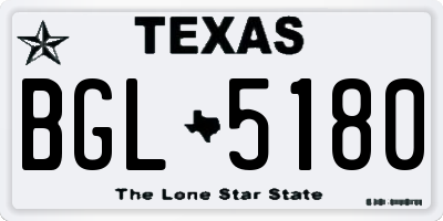 TX license plate BGL5180