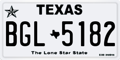 TX license plate BGL5182
