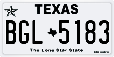 TX license plate BGL5183