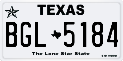 TX license plate BGL5184