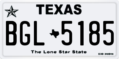 TX license plate BGL5185