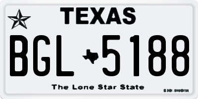 TX license plate BGL5188