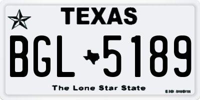 TX license plate BGL5189