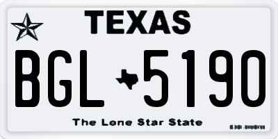 TX license plate BGL5190