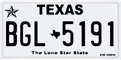 TX license plate BGL5191