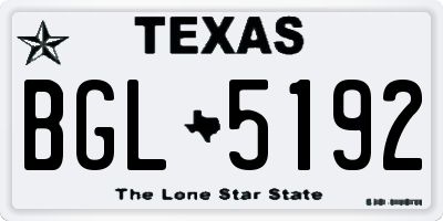 TX license plate BGL5192