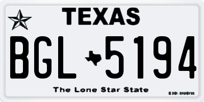 TX license plate BGL5194