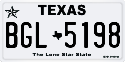 TX license plate BGL5198
