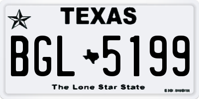 TX license plate BGL5199