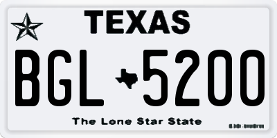 TX license plate BGL5200