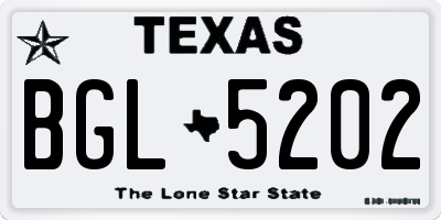 TX license plate BGL5202