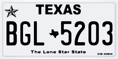 TX license plate BGL5203