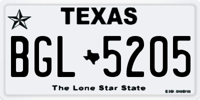 TX license plate BGL5205