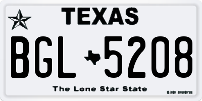 TX license plate BGL5208