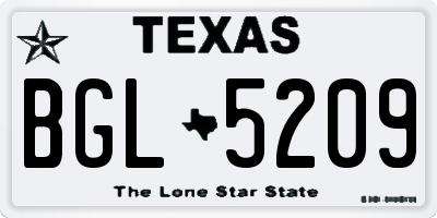 TX license plate BGL5209
