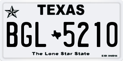 TX license plate BGL5210