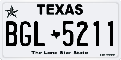 TX license plate BGL5211