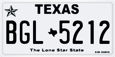 TX license plate BGL5212
