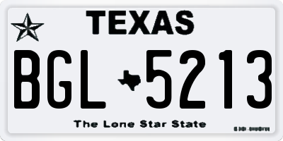 TX license plate BGL5213