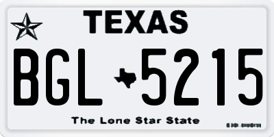 TX license plate BGL5215