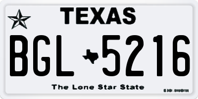 TX license plate BGL5216