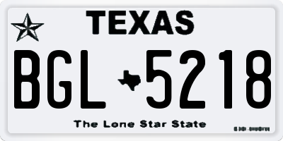 TX license plate BGL5218