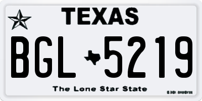 TX license plate BGL5219