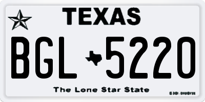 TX license plate BGL5220