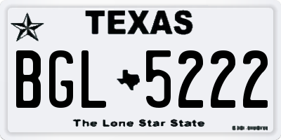 TX license plate BGL5222