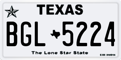 TX license plate BGL5224