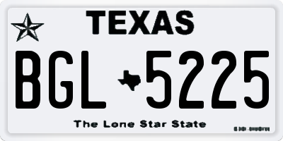 TX license plate BGL5225